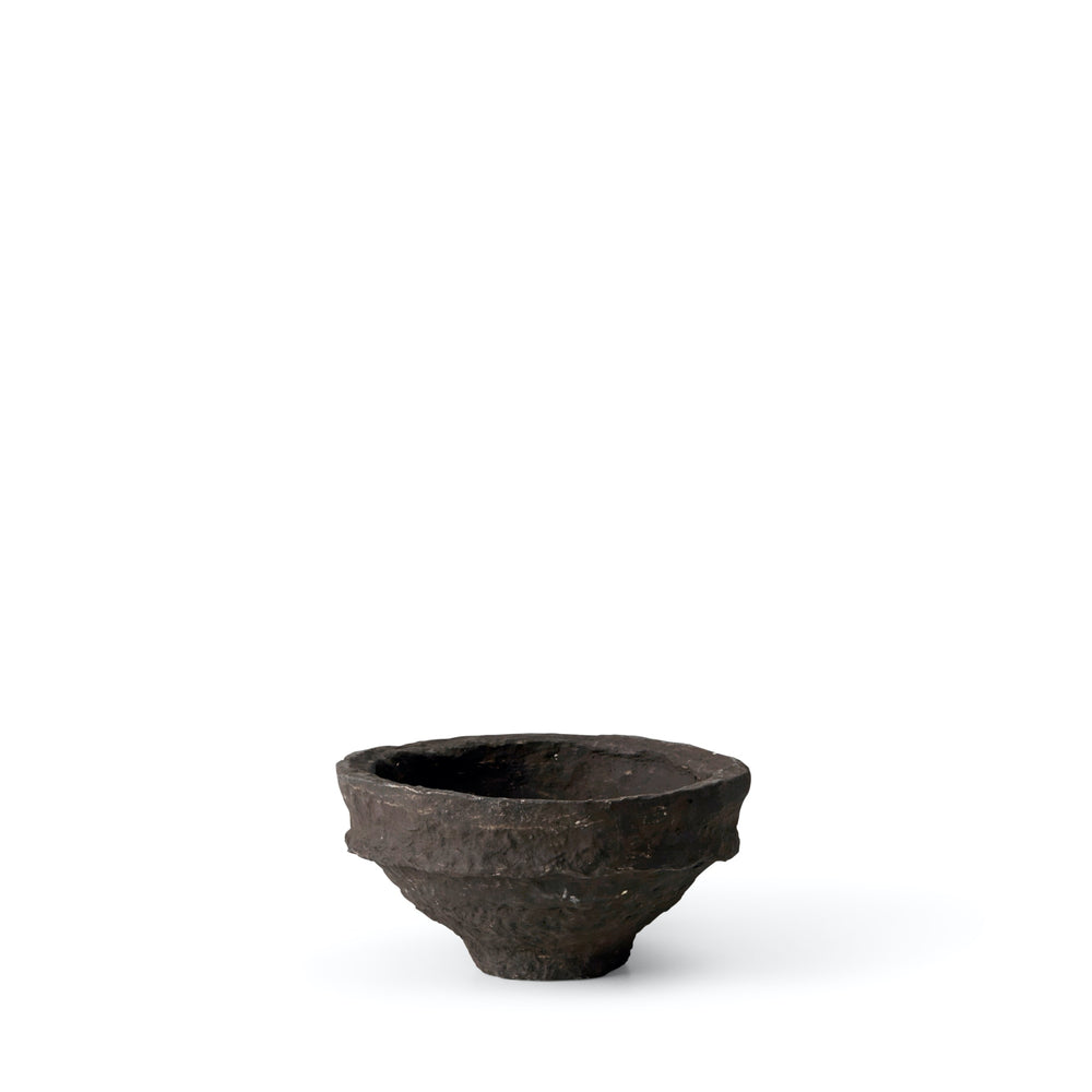 SUSTAIN sculptural papier mache bowl, brown