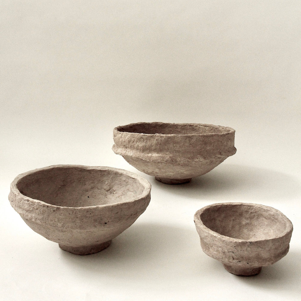
                  
                    SUSTAIN sculptural papier mache bowl, sand
                  
                